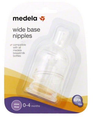 Medela - Wide Base Silicone Nipples (Slow Flow)